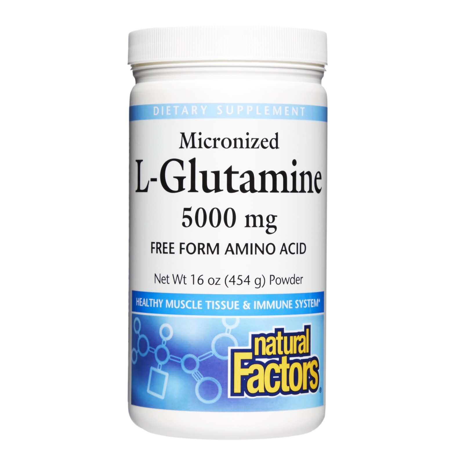 Natural Factors Micronized LGlutamine 5,000 mg Powder Easy Absorption Gut