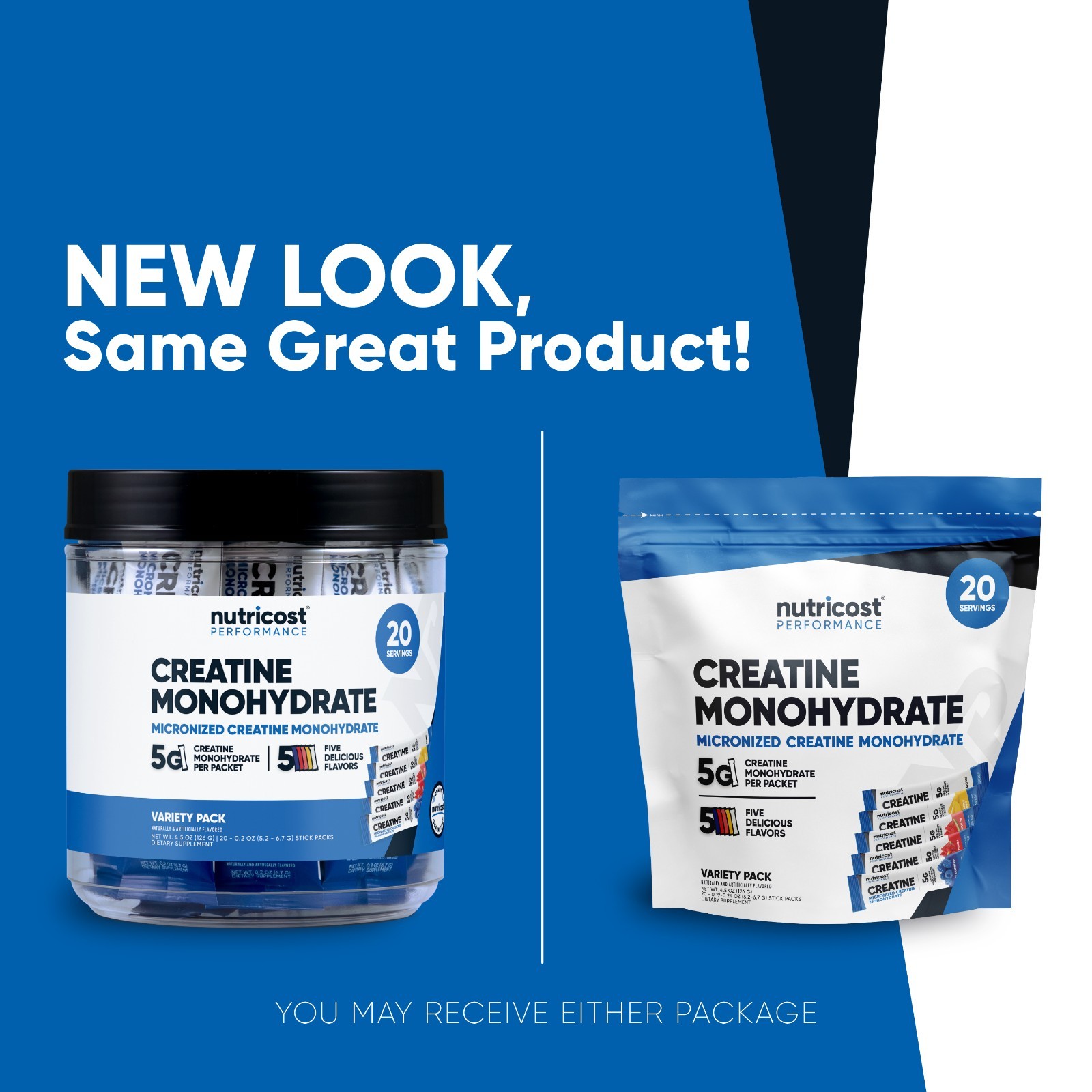 Nutricost Creatine Monohydrate Powder Variety Stickpack (5 Flavors, 20 Servings)