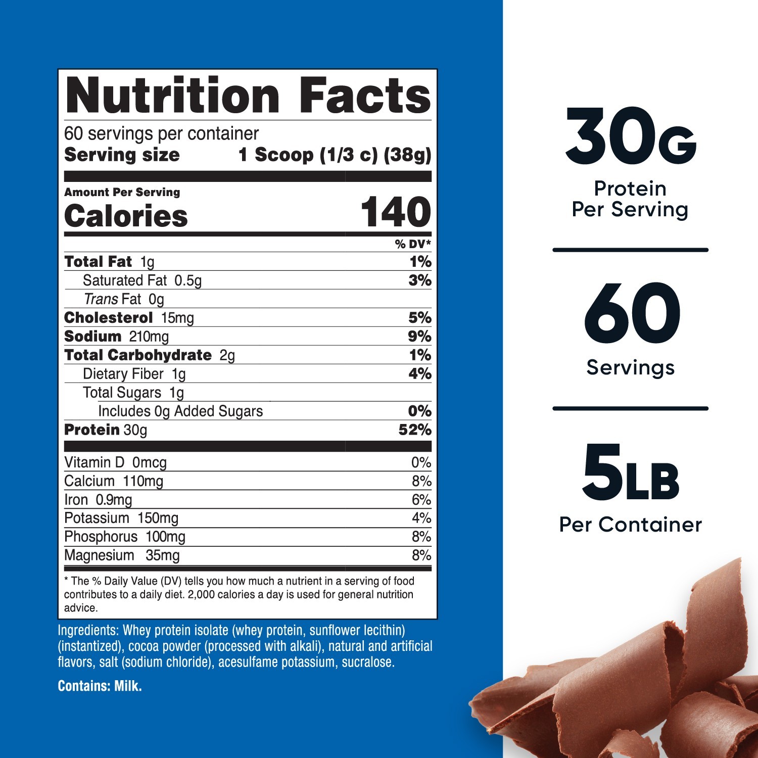 Nutricost Whey Protein Isolate (Chocolate) 5 LBS – Non-GMO & Gluten Free