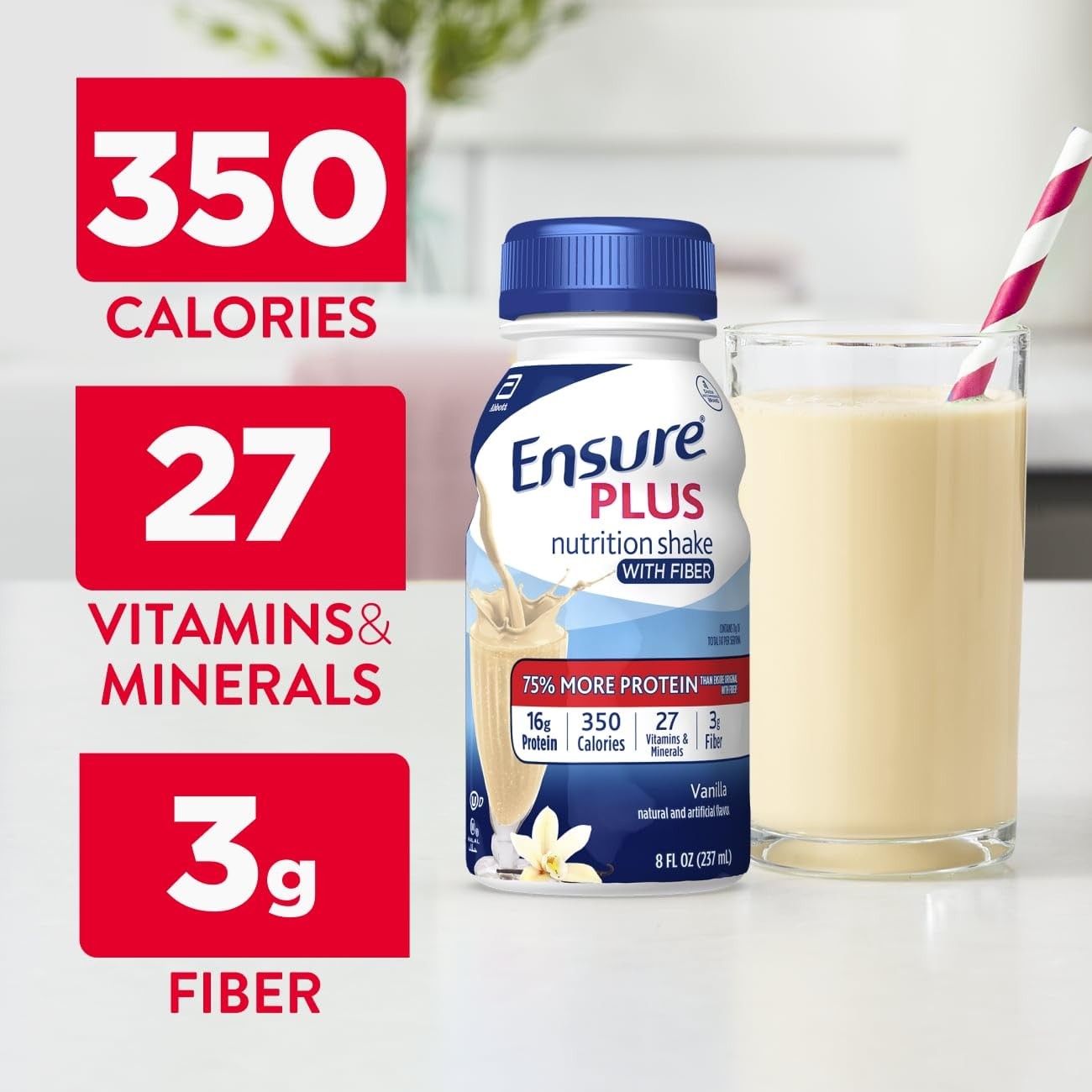 Ensure Plus Vanilla Nutrition Replacement To 16G Protein And 27 Vitamins And 8