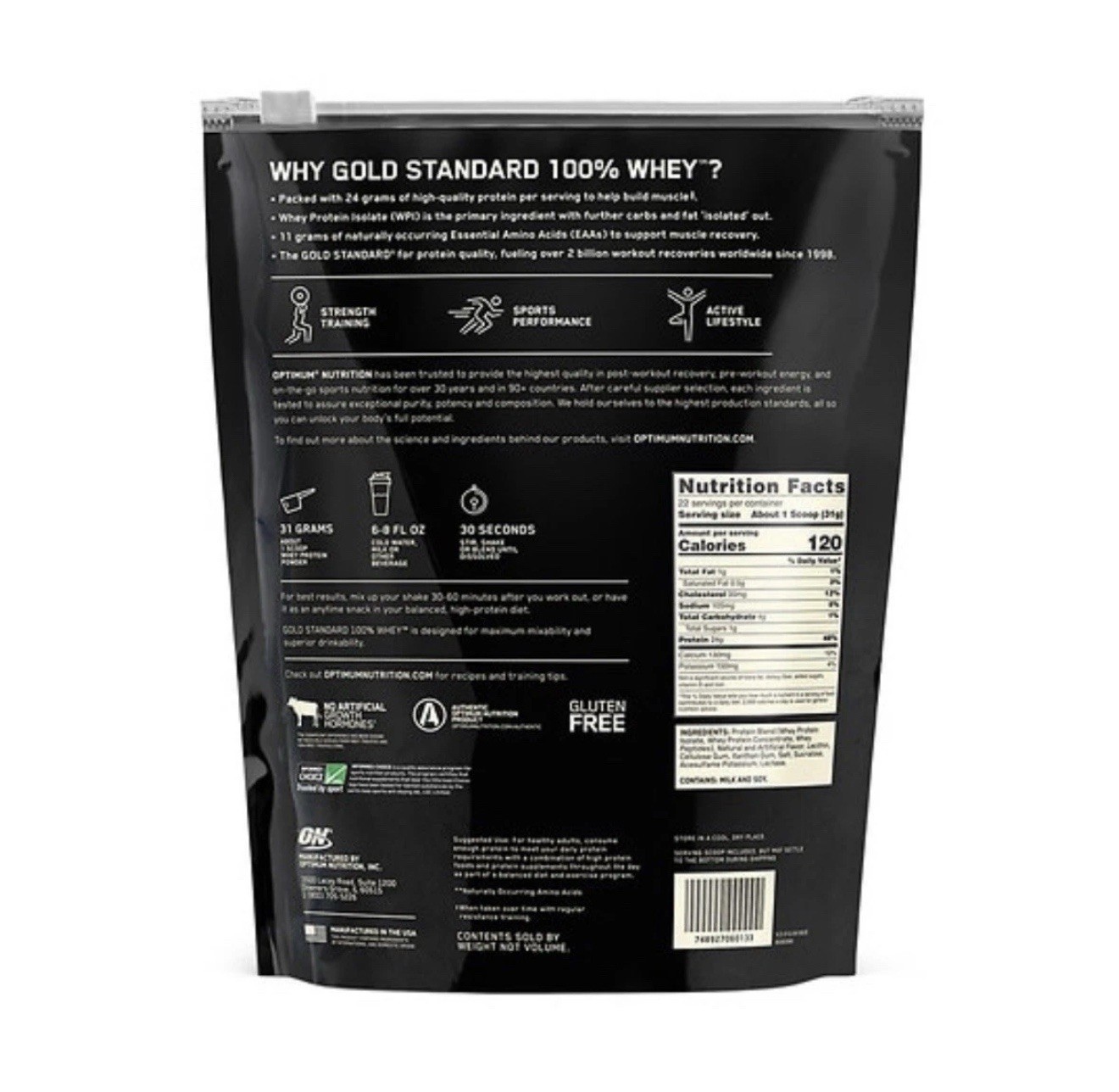 Optimum Nutrition Gold Standard Whey Vanilla 1.5 Lbs 682 G