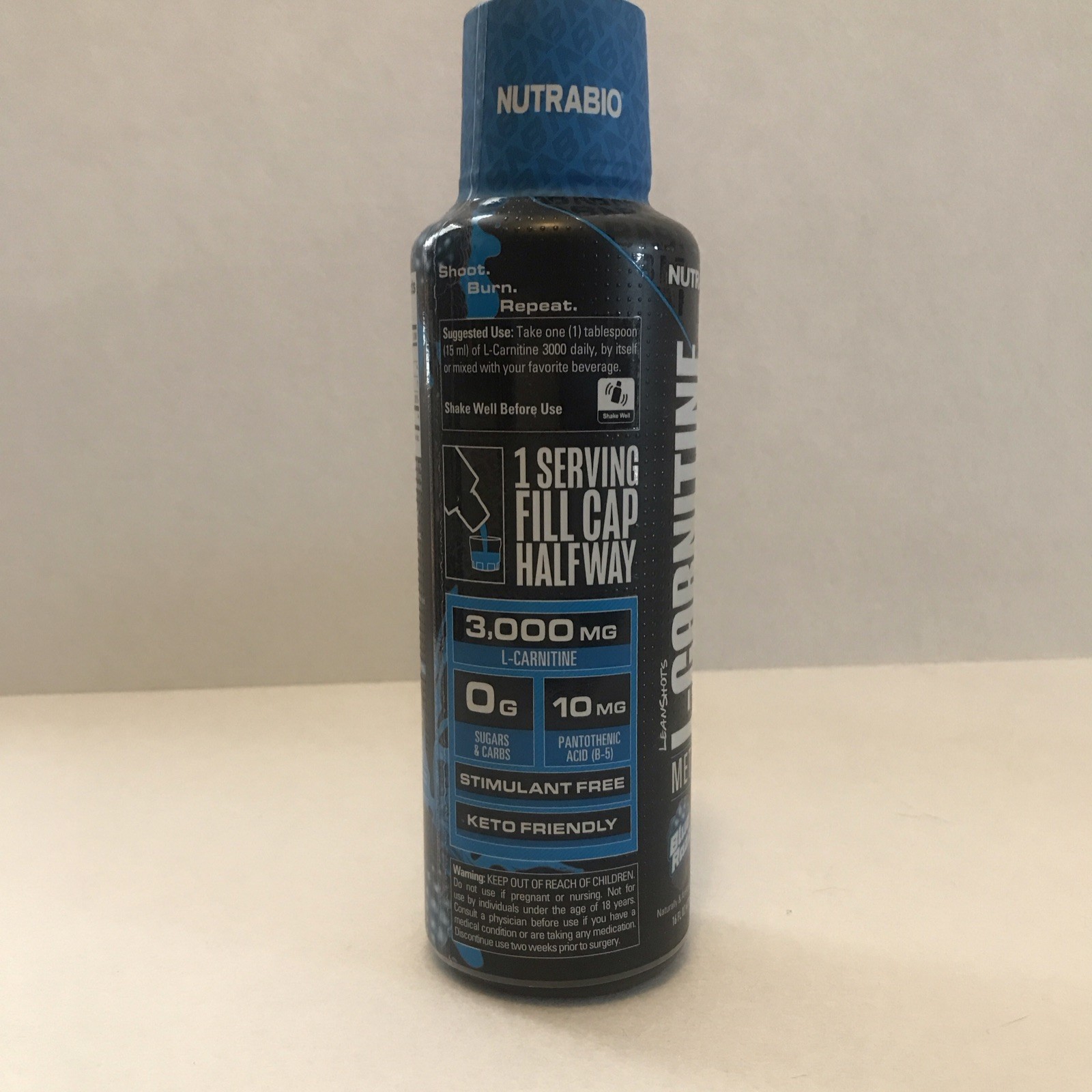 NutraBio L-Carnitine 3000mg Liquid Stimulant Free Keto Friendly 31 Servings