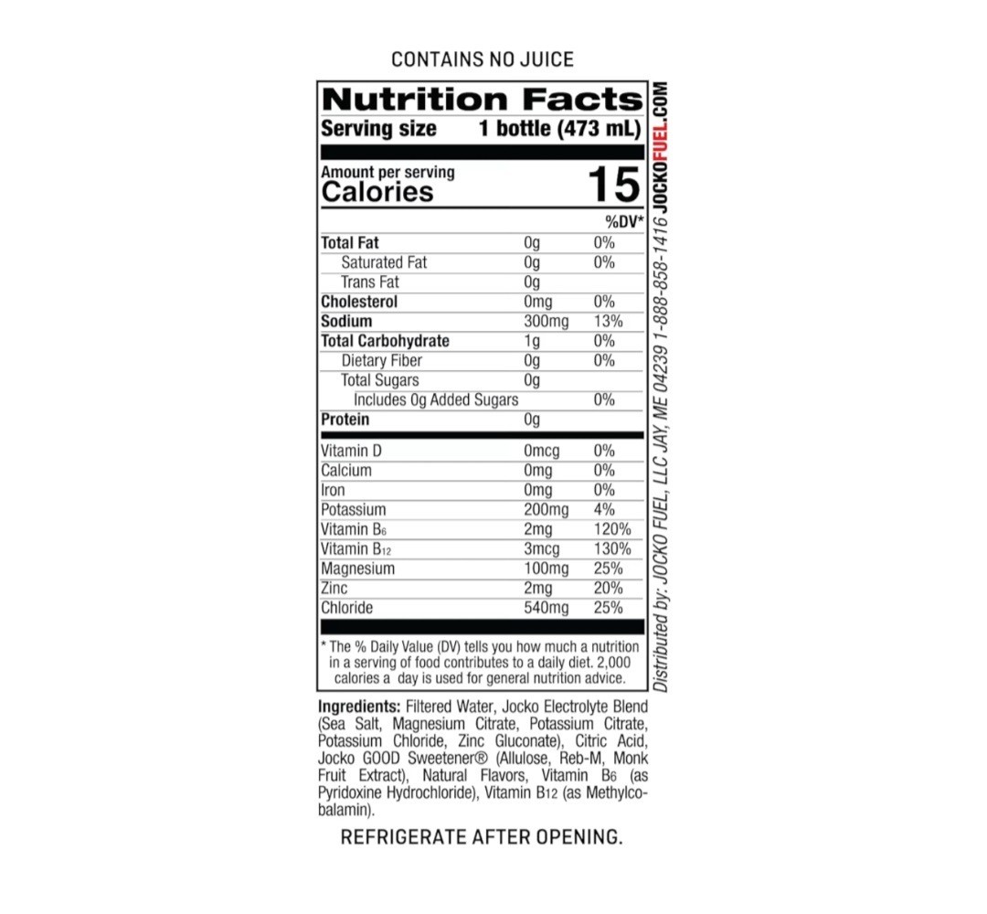 Jocko Fruit Punch Electrolyte Drink 16 fl oz Bottles 12 Pack Zero Sugar