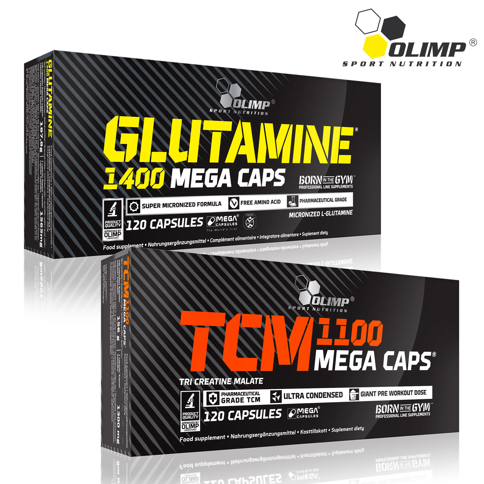 L-Glutamine + Tri-Creatine Malate TCM 60-180Caps Recovery Anabolic Muscle Growth