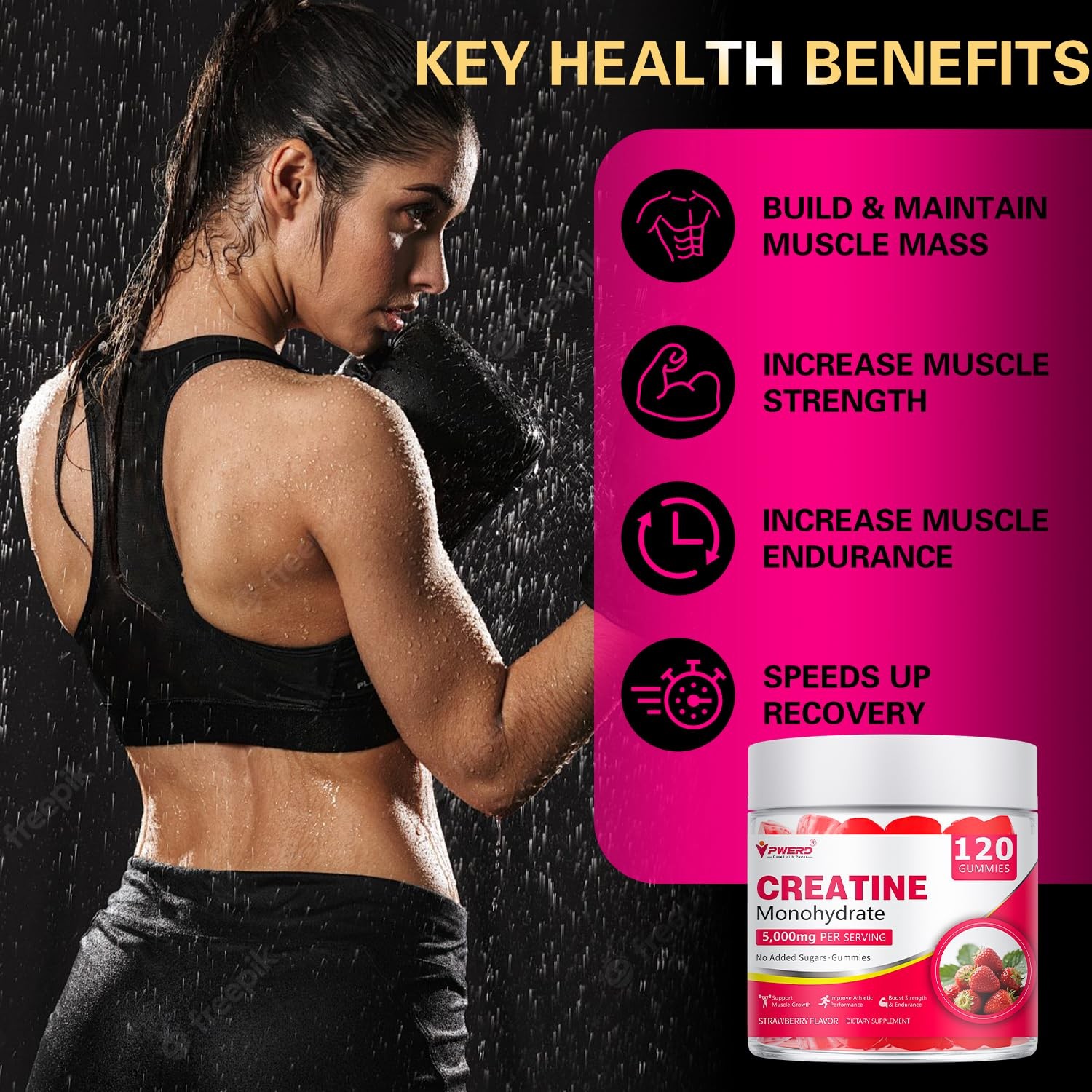 Creatine Gummies for Women – Booty Builder Supplement, Creatine Monohydrate G…