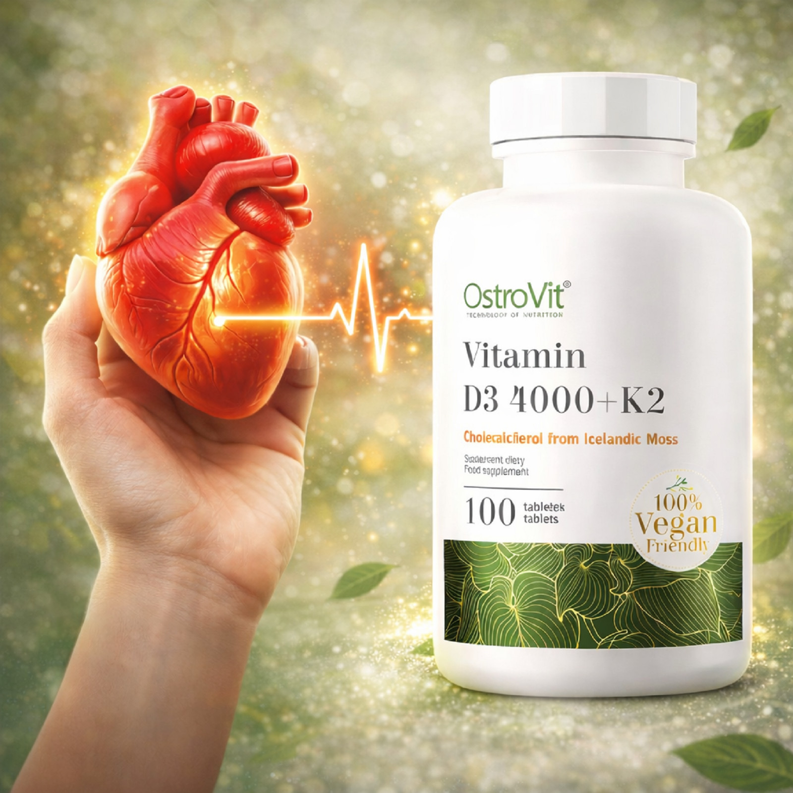VITAMIN D3 4000 + K2 – 100-800 Tab -VEGAN- support immune system,muscle function