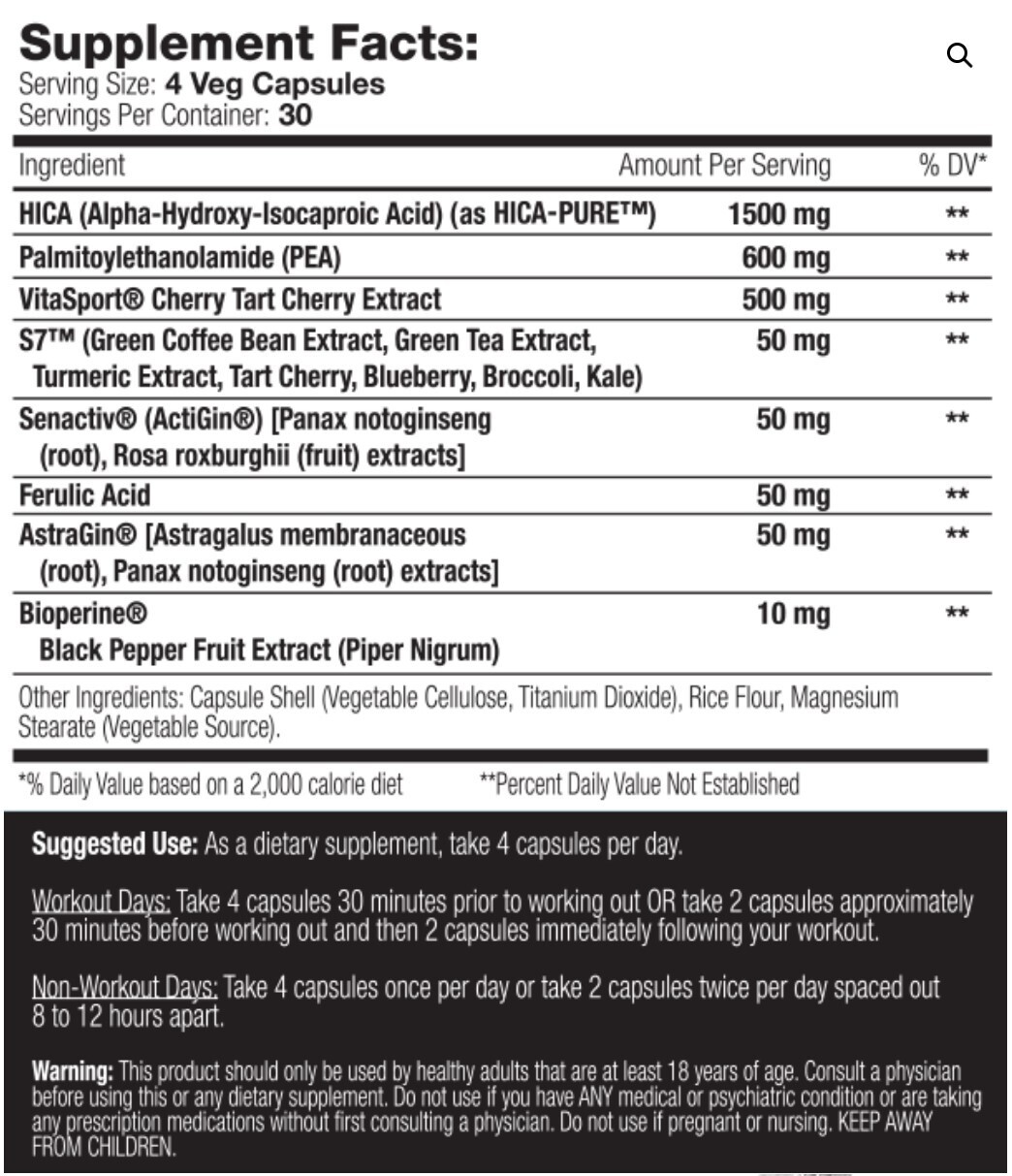 Muscle Addiction Recovery Fix Improved Muscle Recovery 120 Vegetarian Capsules