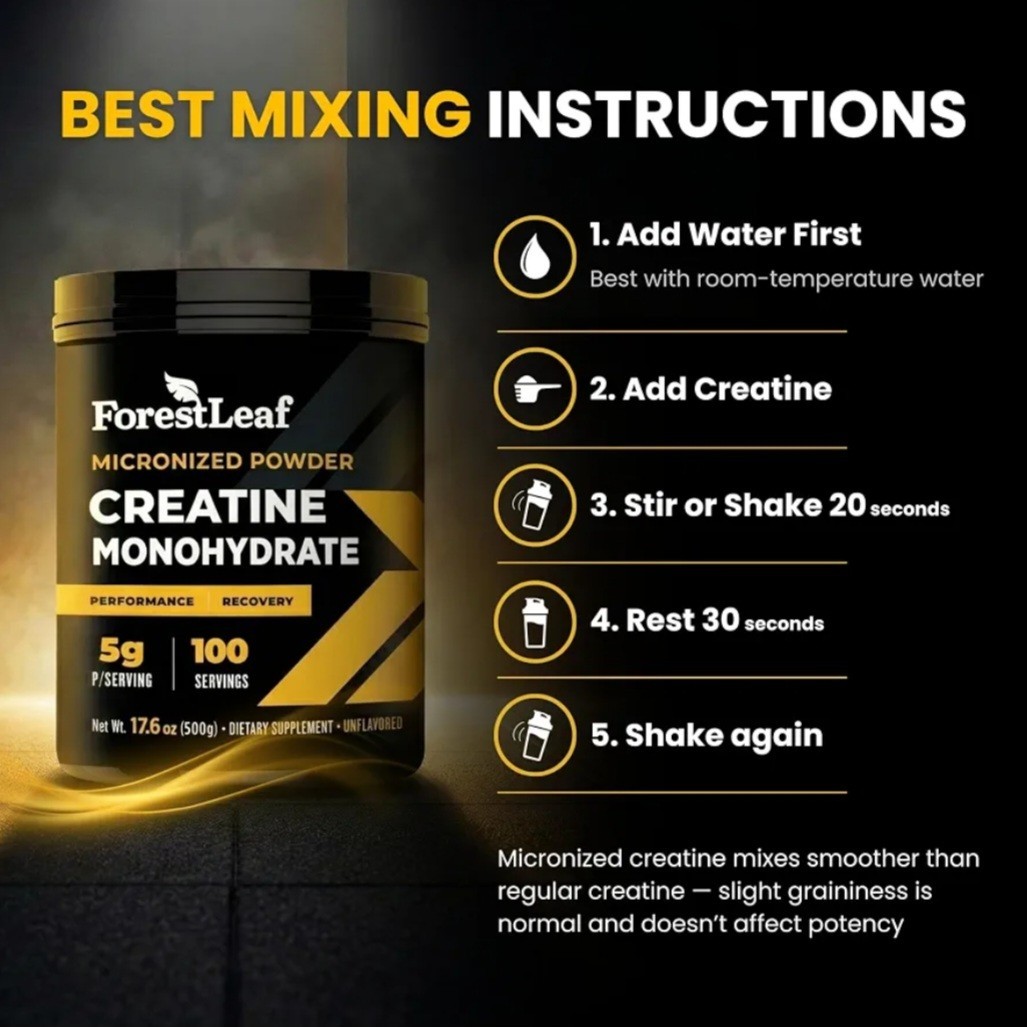 ForestLeaf Micronized Creatine Monohydrate Powder 2 PACK Muscle Growth Strength