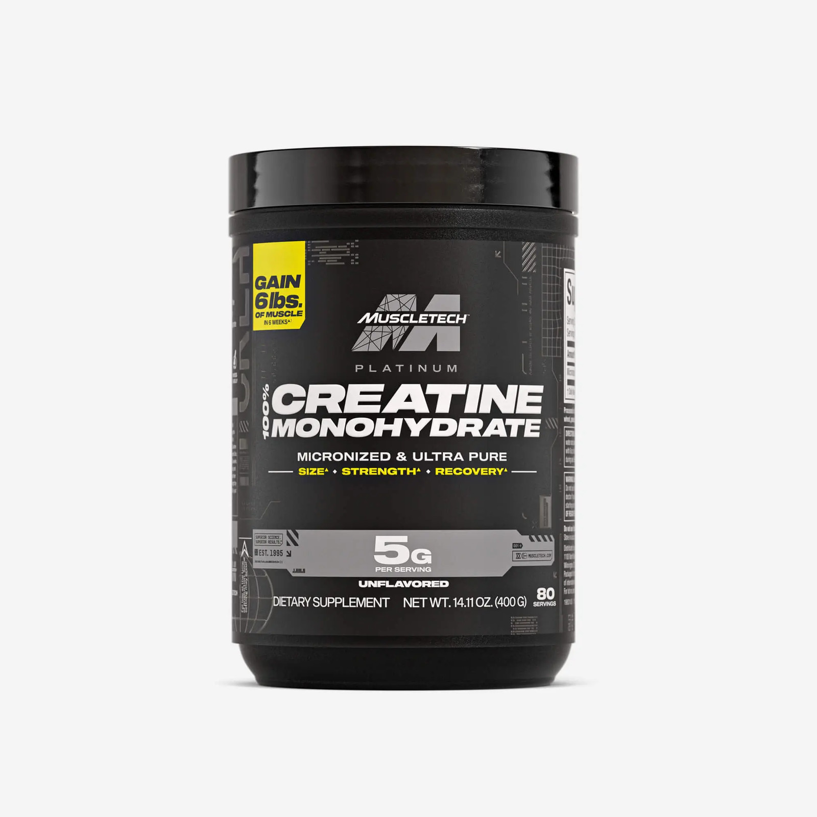 Muscletech Creatine Monohydrate Powder, Platinum Pure – Unflavored Micronized Cr