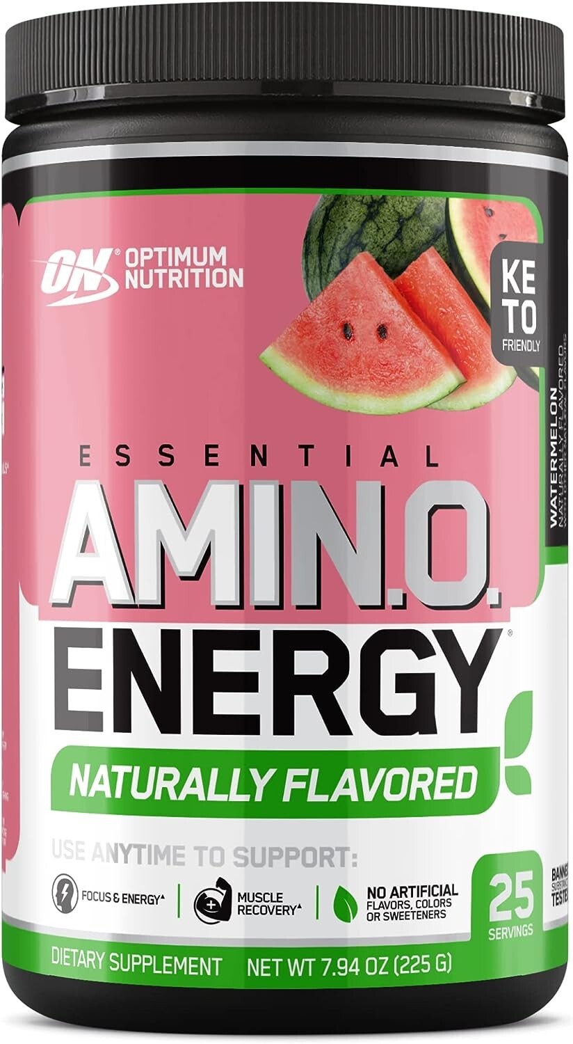 Amino Energy Optimum Nutrition 25 Servs Keto Caffeine BCAA – Watermelon CLUMPY
