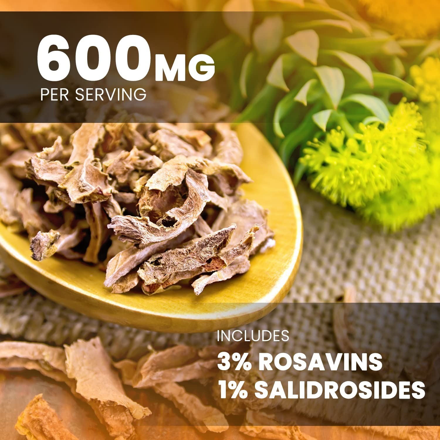 NutraChamps Rhodiola Rosea Supplement 600mg | 120 Vegan Capsules
