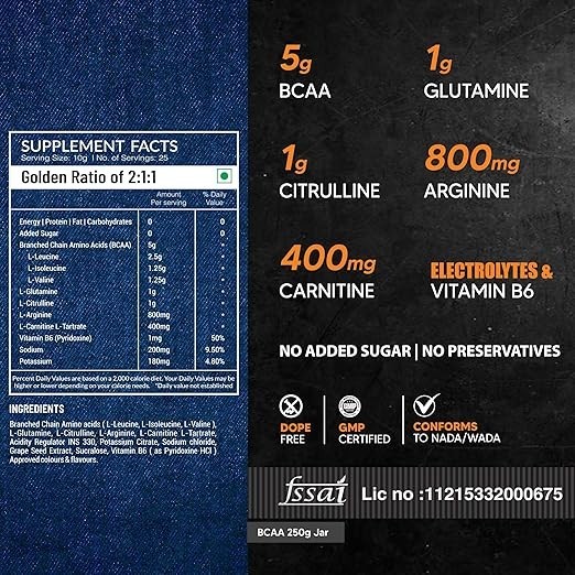 AS-IT-IS ATOM BCAA 250g with L-arginine,L-Carnitine,L-Citrulline Energy Burst&At