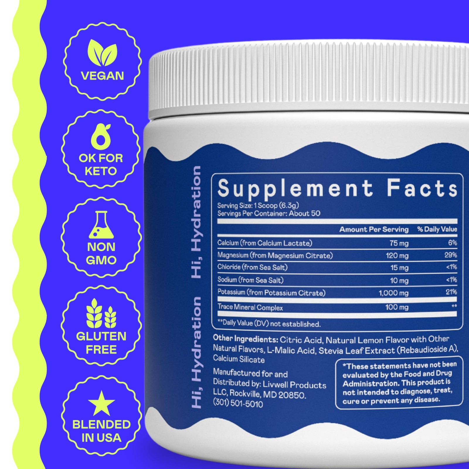 Hi-Lyte Keto K1000 Electrolyte Powder | Lemonade | 10.5 Ounce (Pack of 1)