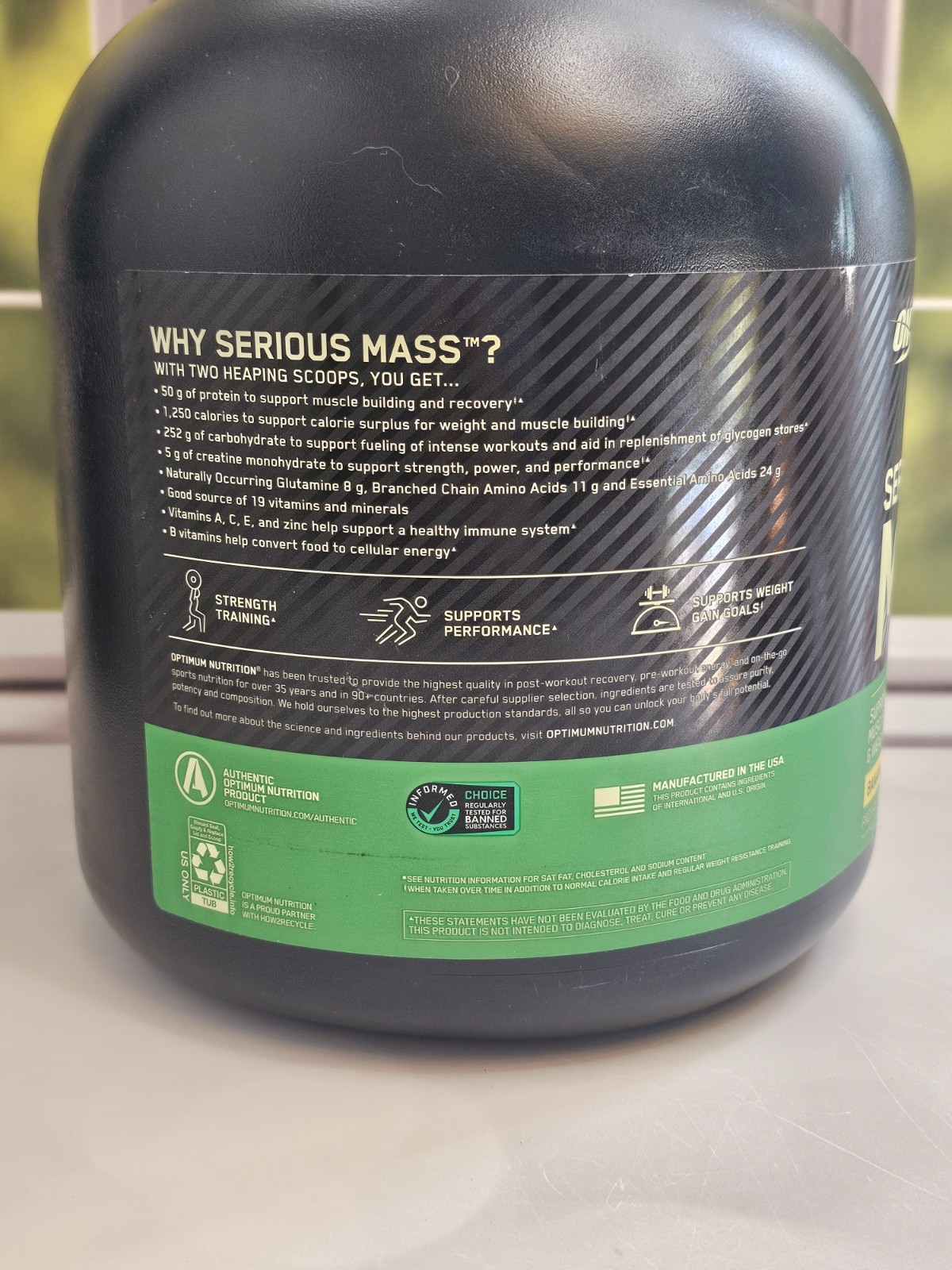 Optimum Nutrition Serious Mass Gainer Protein Powder, Banana, 6 lbs, 02/2027