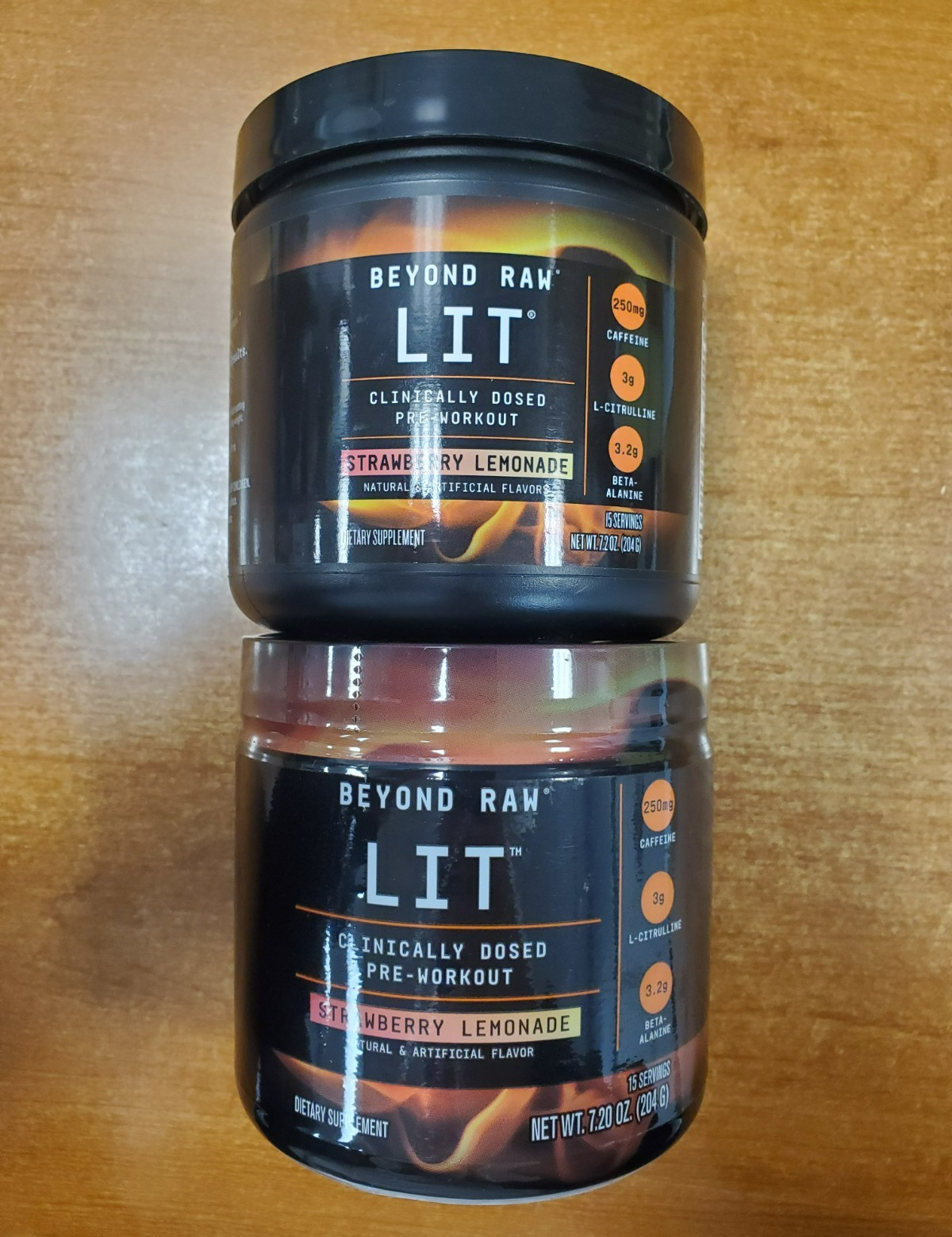 2 Pk: Beyond Raw LIT Pre-Workout Strawberry Lemonade 7.2oz ea (Exp 2/28/27) E4C