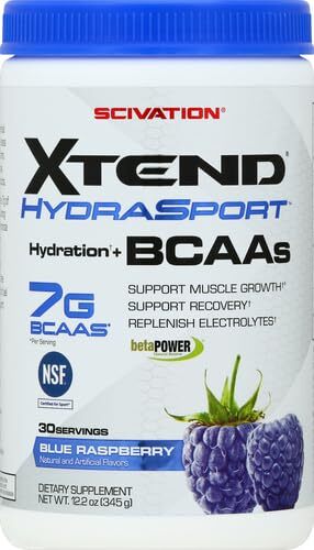 XTEND BCAA Powder Blue Raspberry Ice 30 Servings Sugar Free Muscle Recovery