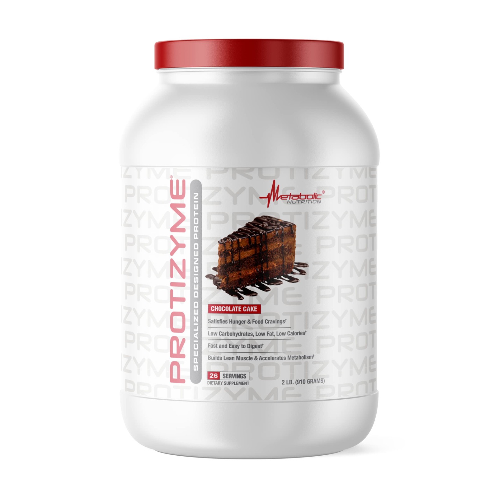 Metabolic Nutrition Protizyme 100% Whey Protein Powder Chocolate Cake 2lb High P