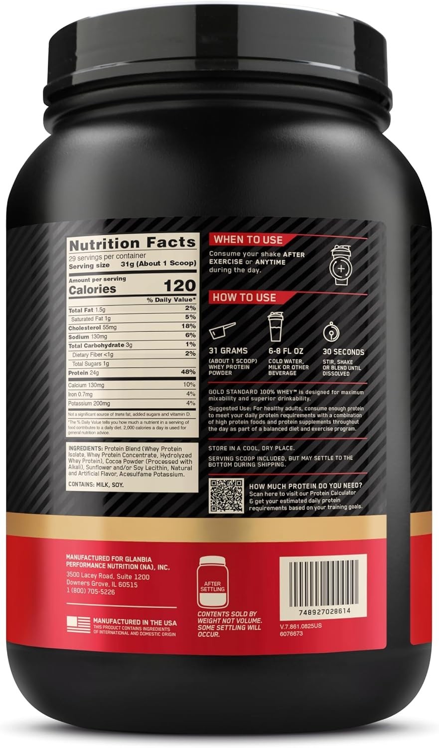 Optimum Nutrition Gold Standard Whey Protein – Double Rich Chocolate (2 lb)