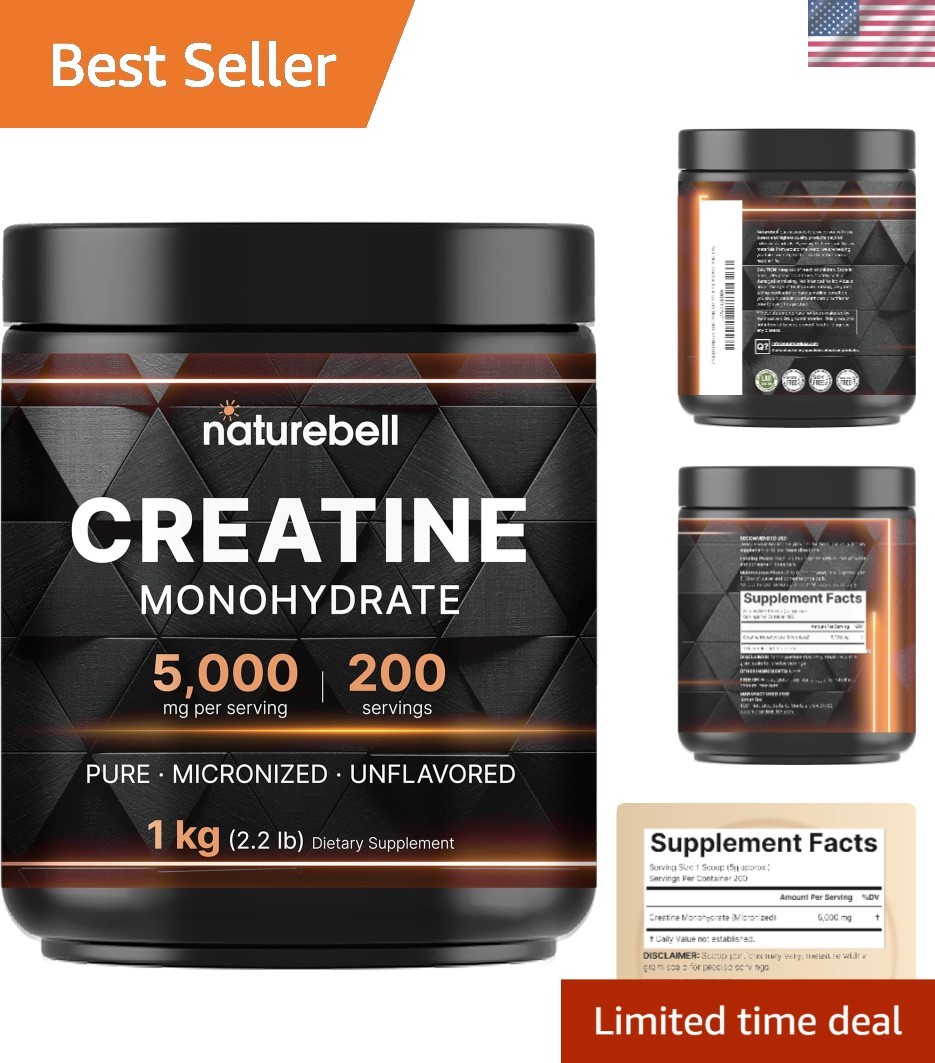 Micronized Creatine Monohydrate Powder 1,000g – 200 Servings of Pure Power