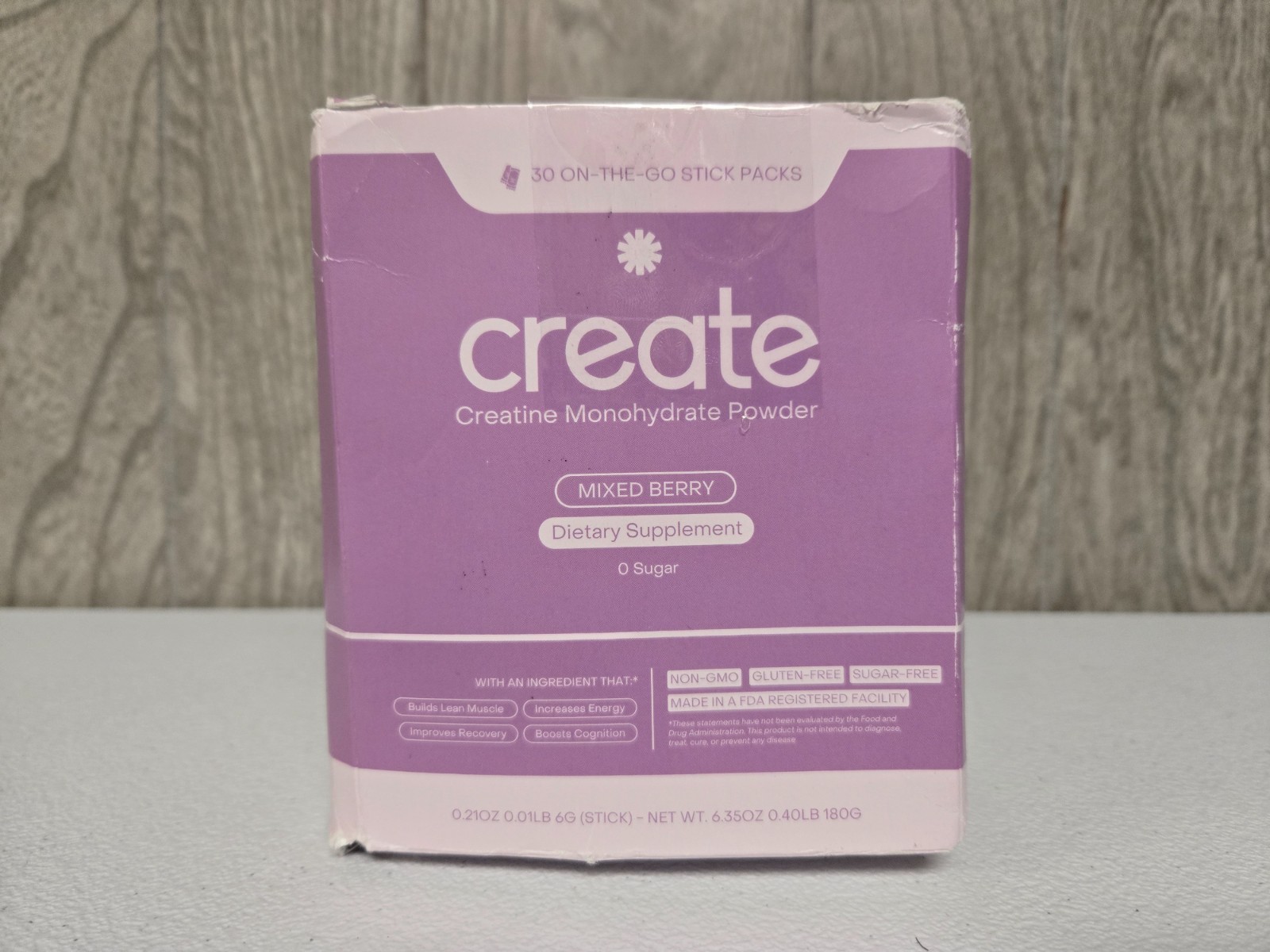 Create Creatine Monohydrate Powder Mixed Berry Dietary Supplement 30 sticks