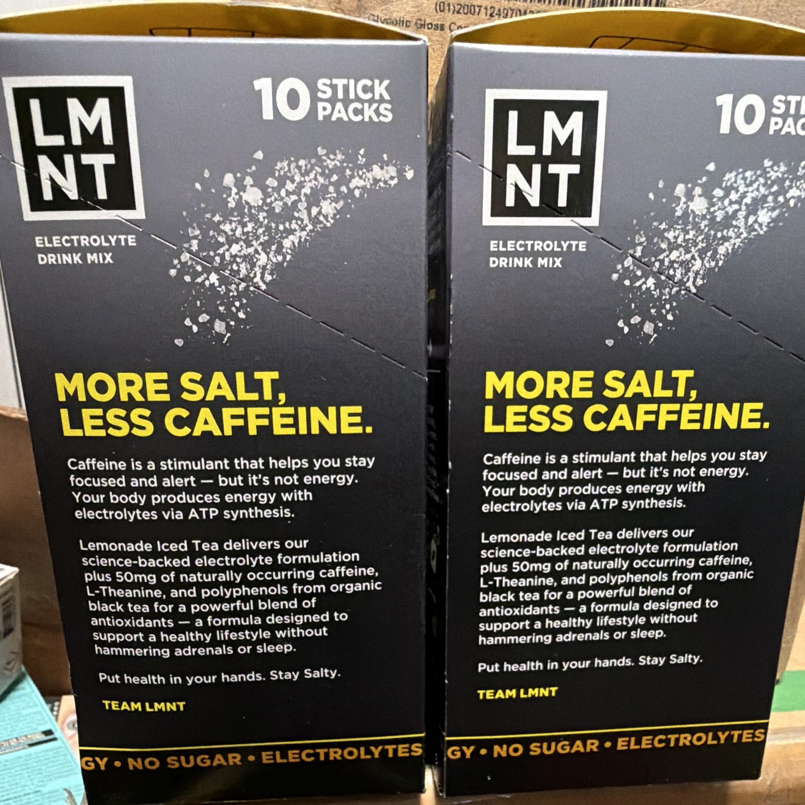 LMNT Electrolyte Drink Mix Sugar-Free Keto Lemonade + Iced Tea 50mg 10ct