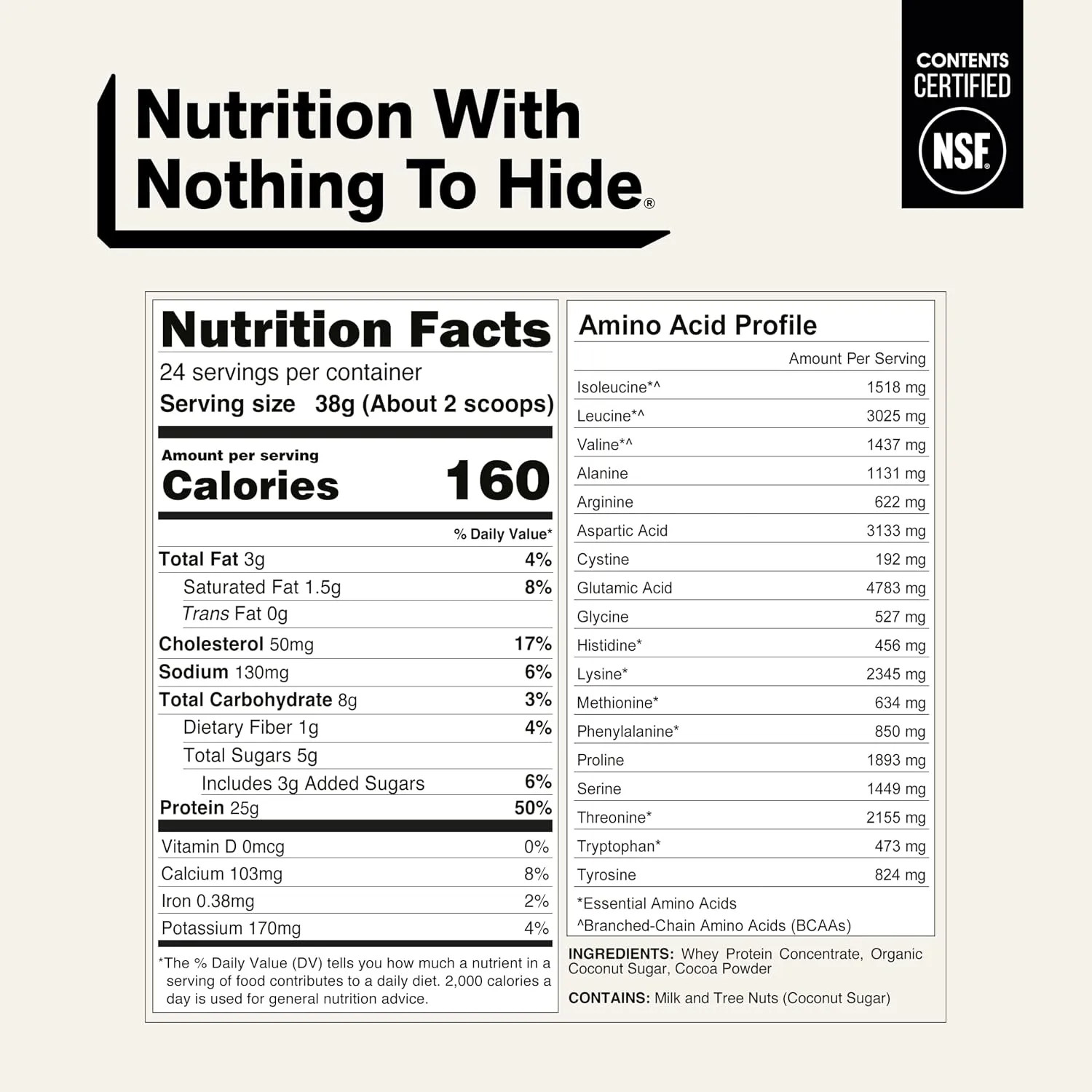 Naked Whey Chocolate Protein Powder Grass Fed 3 Ingredient 24 Servings