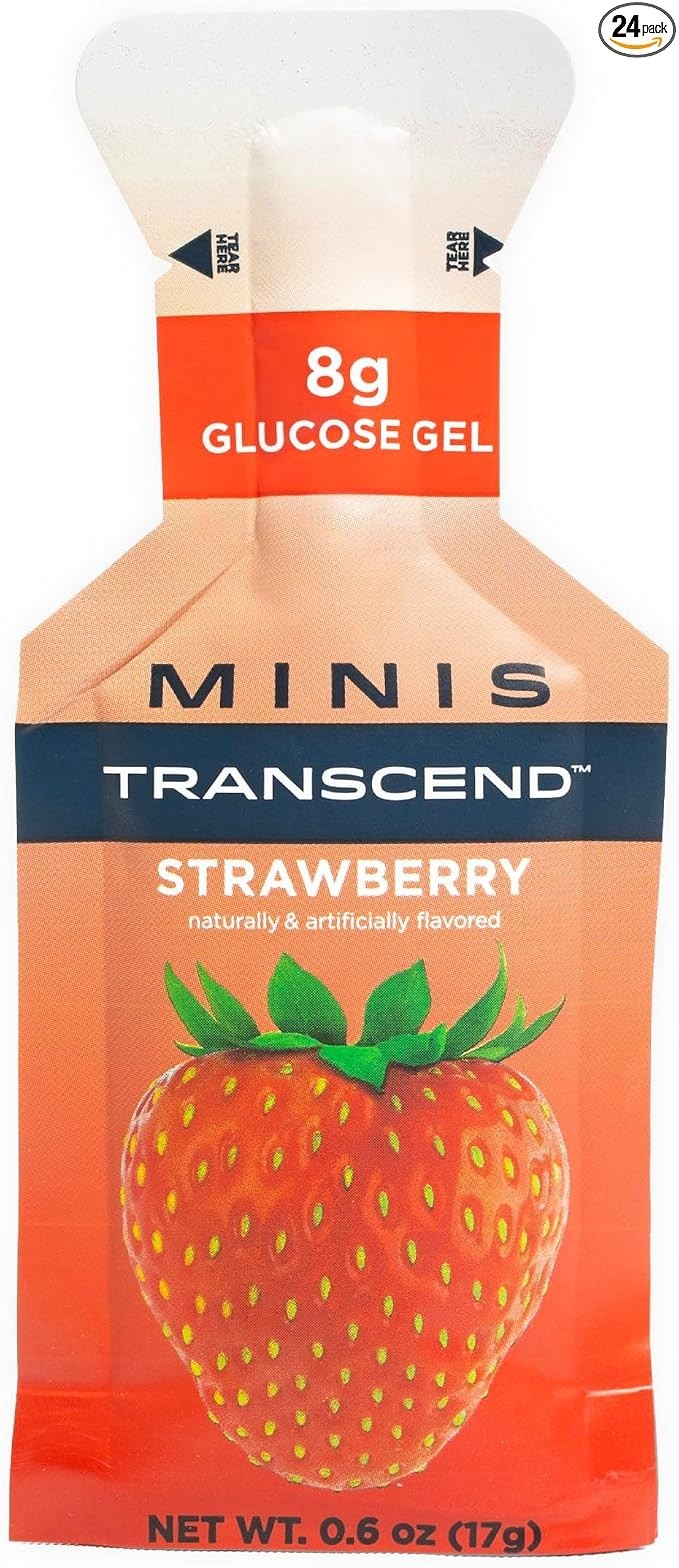 Mini Energy Gel Strawberry 24 Pack 0.6 Ounce Fast Acting Carb Boost Portable