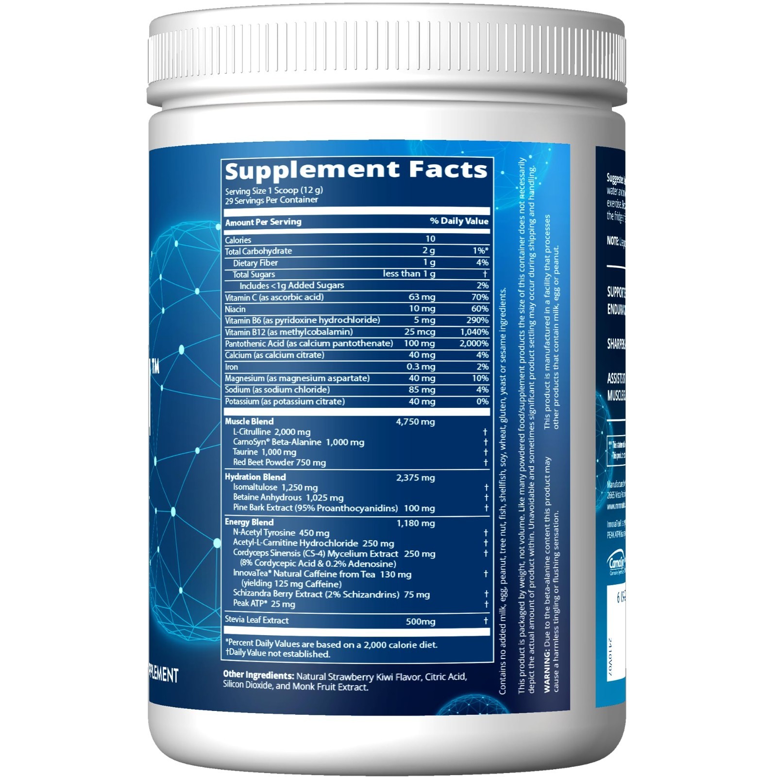 Pre Workout Powder – Energy & Focus Boost – 29 Servings, Strawberry Kiwi, Vegan,