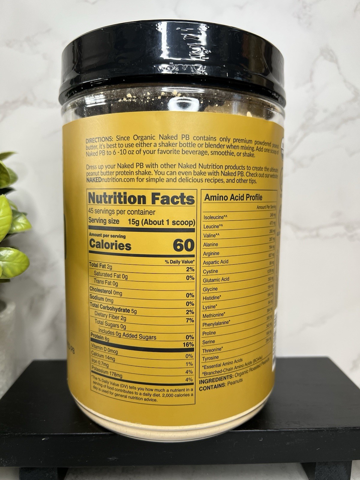 Naked Nutrition Naked PB Organic Powdered Peanut Butter 24oz (680g) Exp 10/27