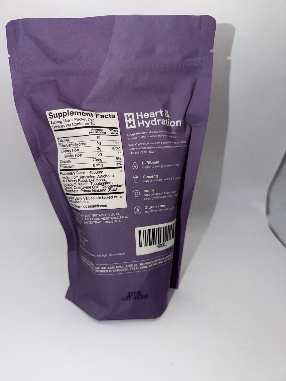 LAST BAG- TruVision Truvy Heart & Hydration Grape Flavor 30 Pack New Sealed