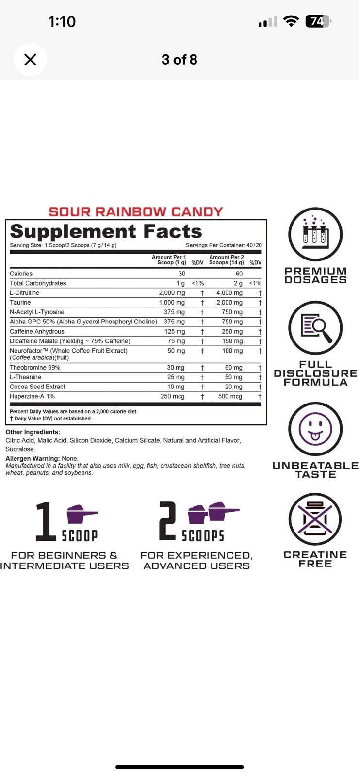 Prevail Pre Workout Powder with Nootropics: Pre-Workout Drink for Men and Women,