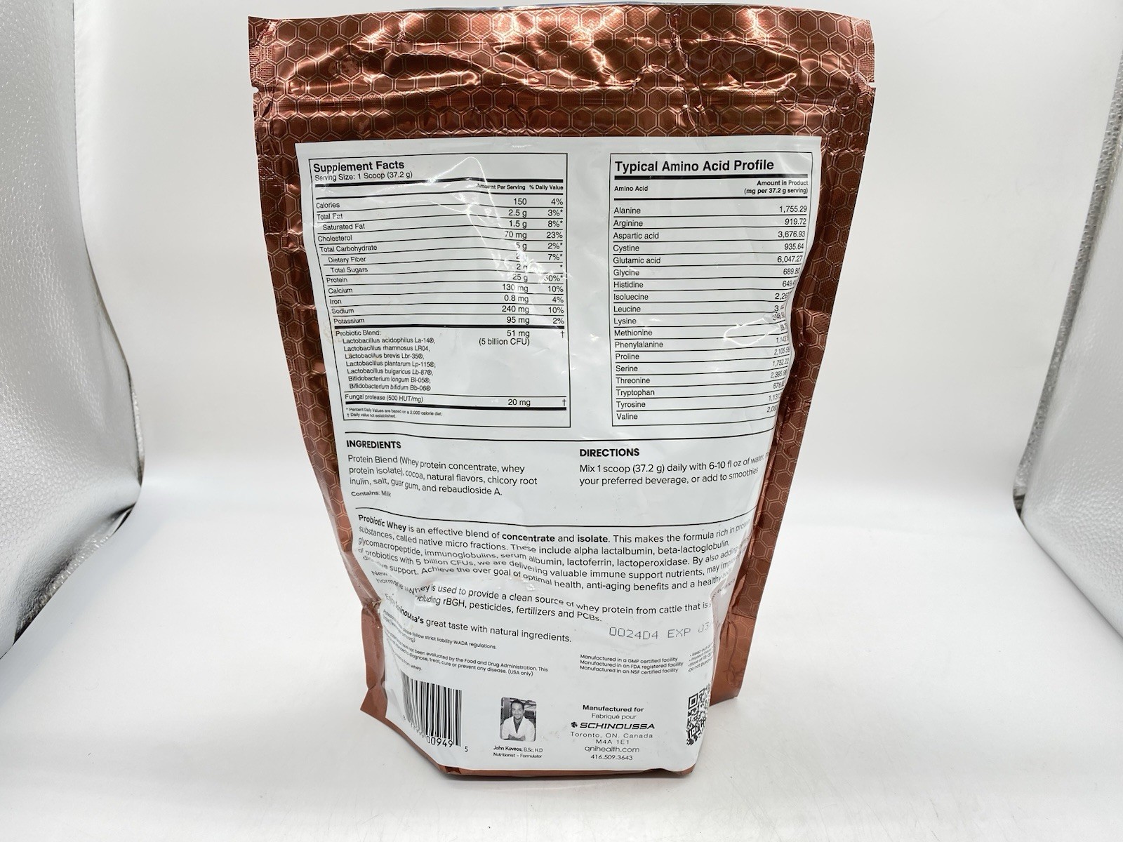Schinoussa Probiotic Whey Protein Powder – Grass-Fed – Chocolate | 2 lb |