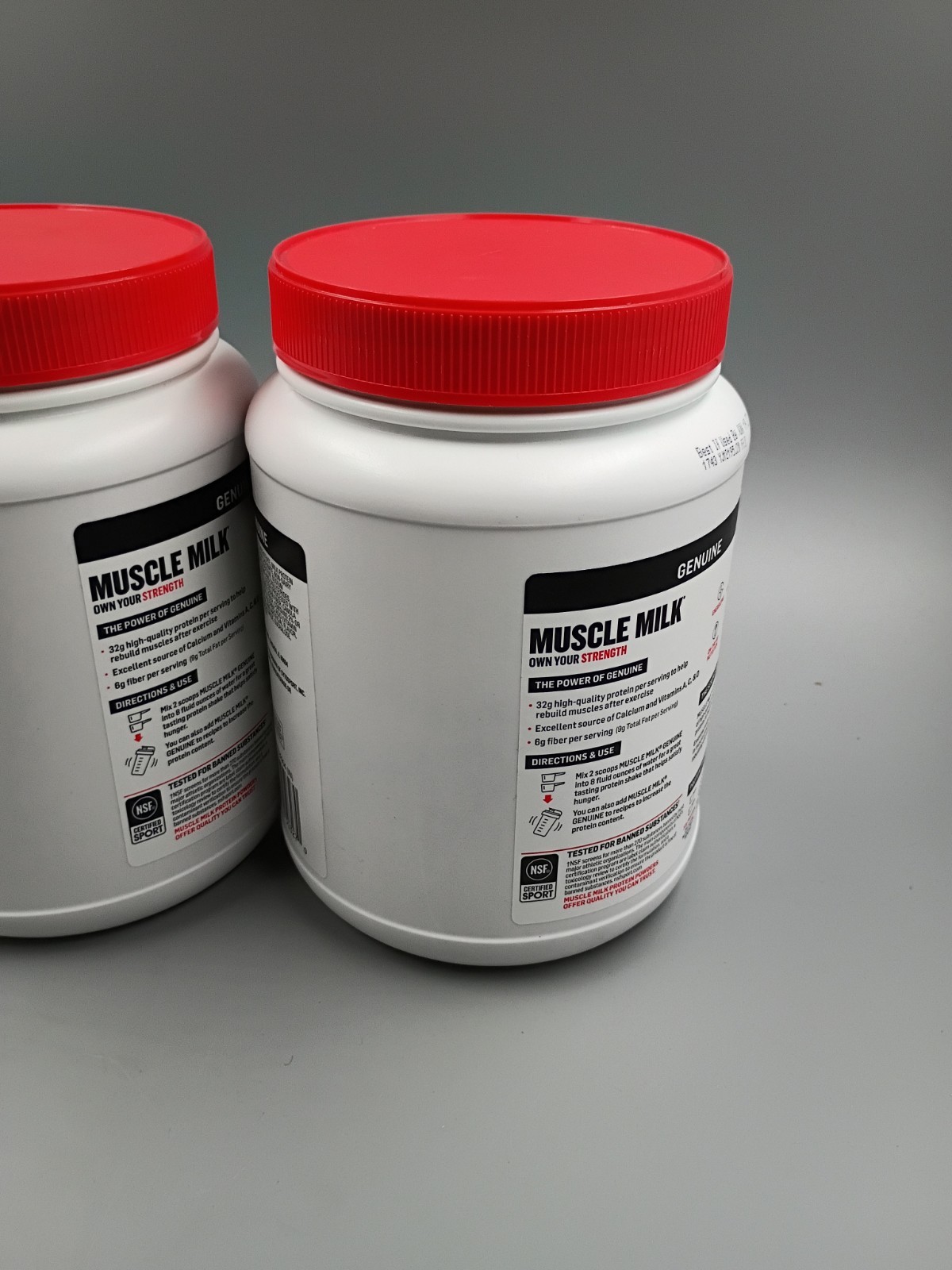 Lot Of 2 Muscle Milk Genuine Protein Powder ~ 1.93lb ~ Chocolate ~ Exp. 02/2027