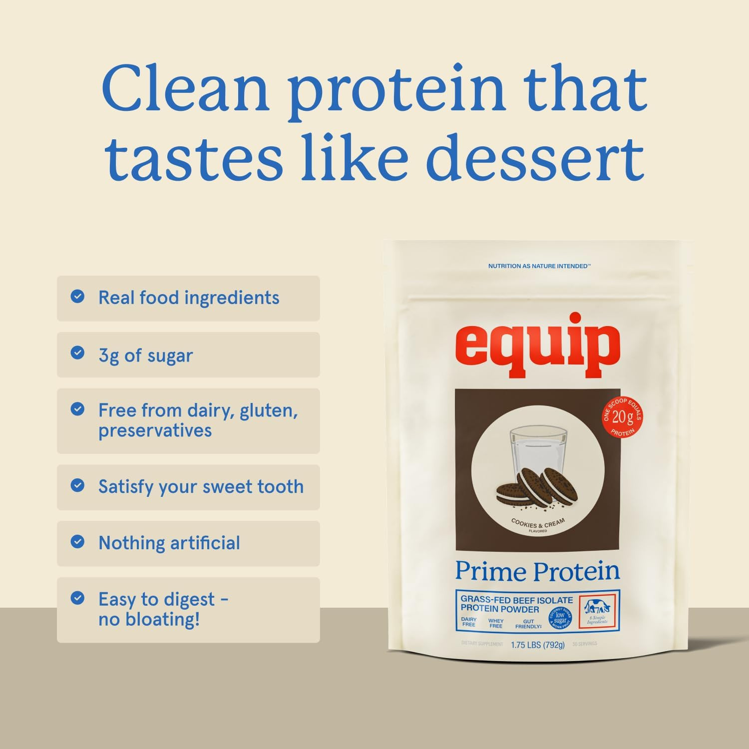 Prime Cookies & Cream Protein Powder – Gut-Friendly, Low Sugar Protein Shake Pow