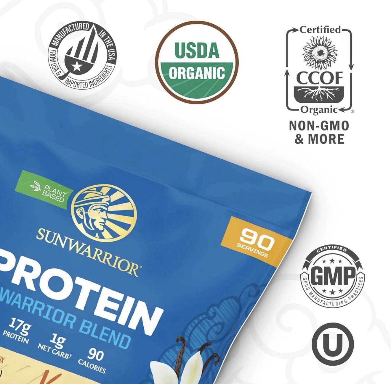 Sunwarrior Vegan Organic Protein Powder Plant-Based BCAA Amino Acids 4.96 lb