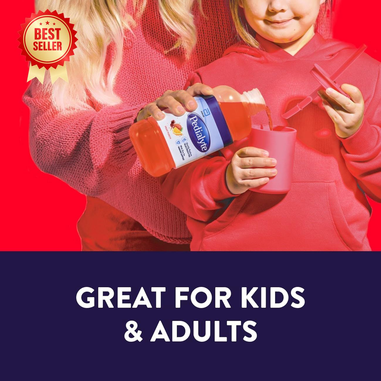 Electrolyte Drink 1L 4-Pack Fruit Punch Hydration for Kids & Adults Rehydration
