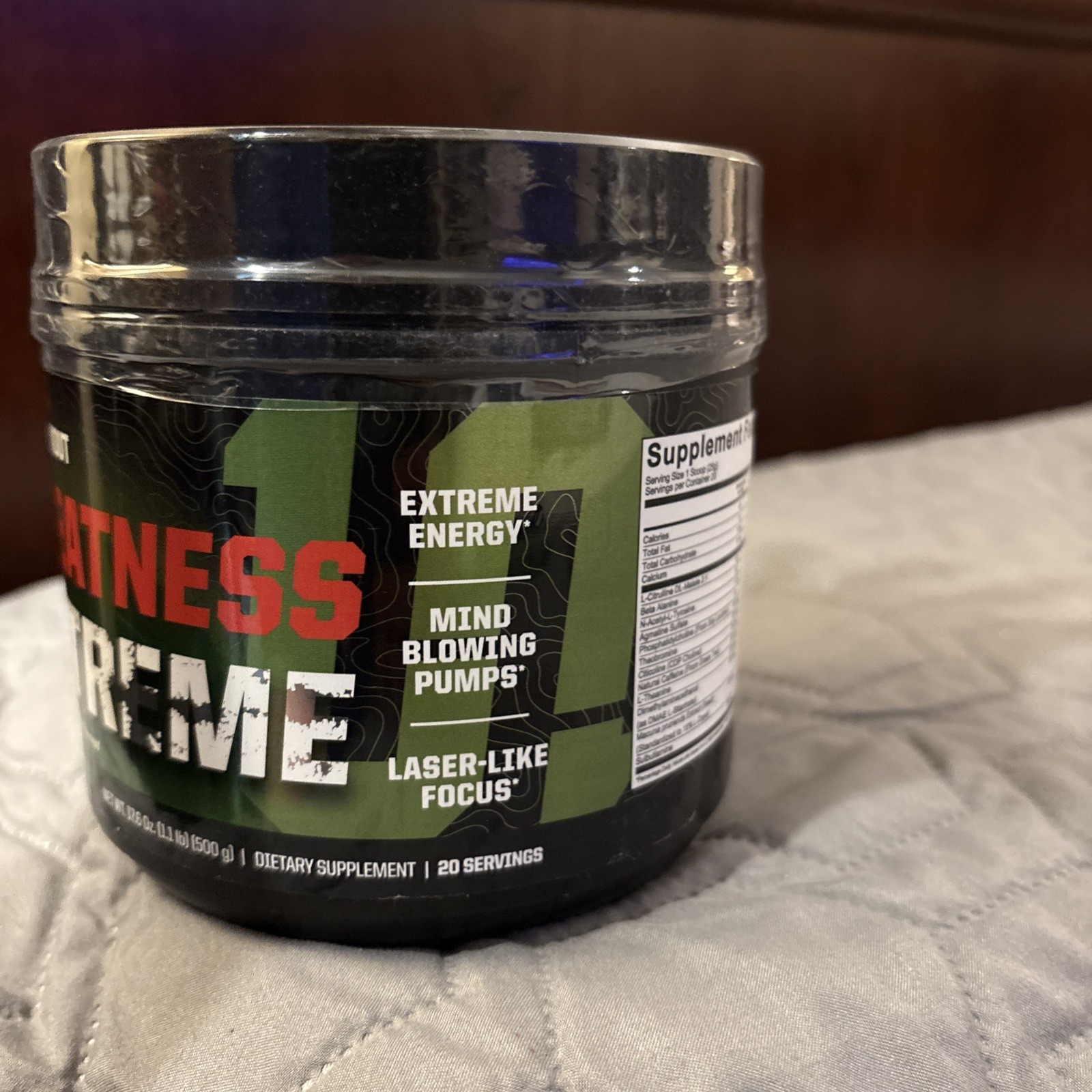 UNDEFINED NUTRITION PRE WORKOUT GREATNESS EXTREME Exp 11/27
