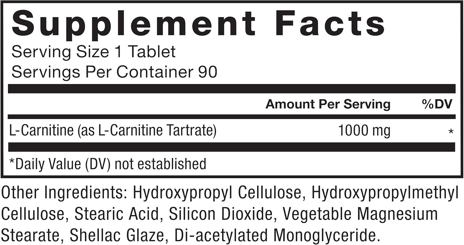 Force Factor L-Carnitine 1000 mg Capsules 90 Count for Weight Management
