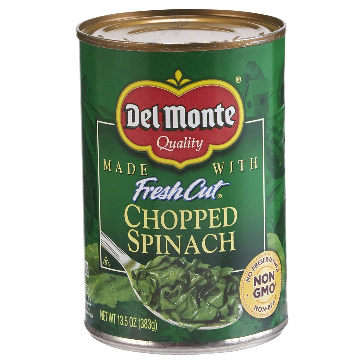 Del Monte Chopped Spinach 13.5oz Can Pack of 6
