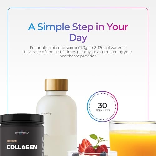 Livingood Chocolate Collagen Powder – Grass Fed, Keto