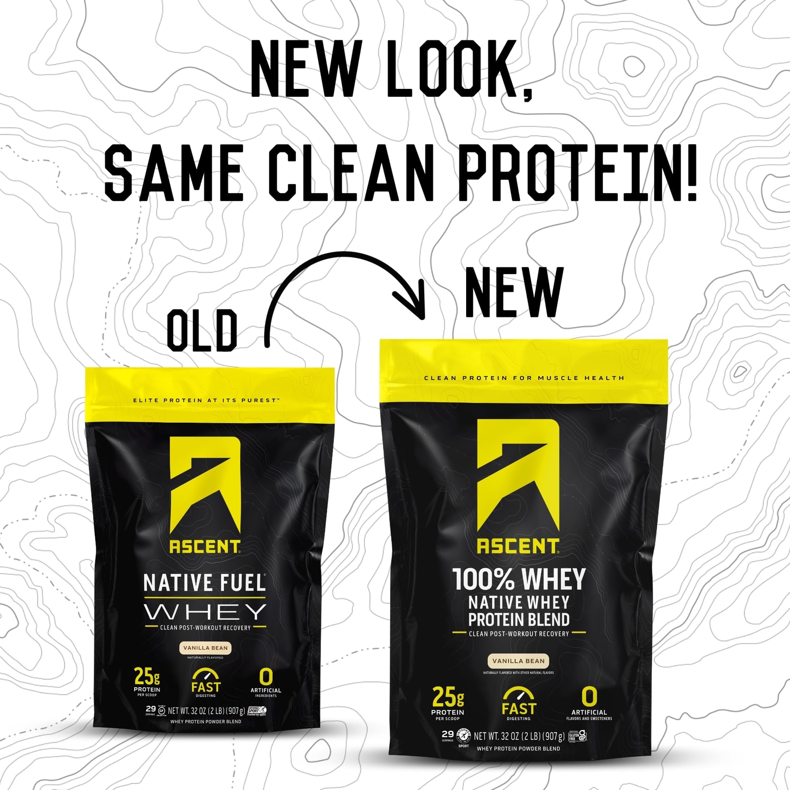 2 Pound Native Whey Protein Powder Isolate Vanilla 25g Protein Per Scoop