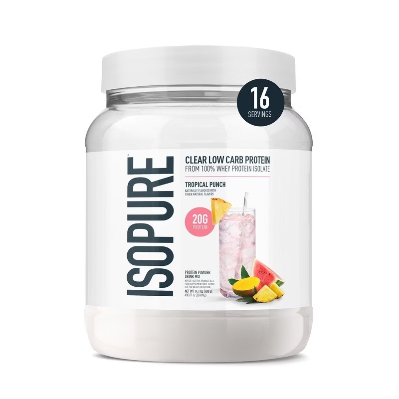 Clear 20g Whey Isolate Protein Powder – Tropical Punch – 16 Servings – 14oz