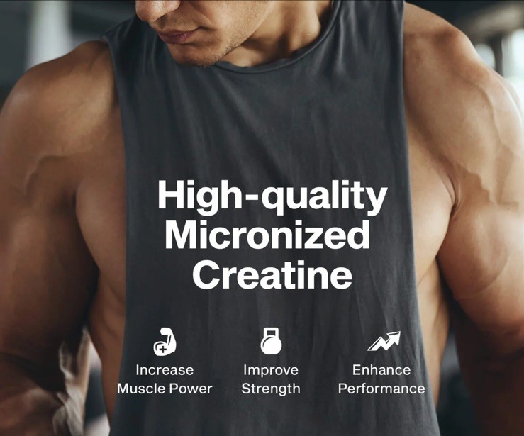 Creatine Monohydrate Powder Platinum Pure Micronized Muscle Recovery + Builder