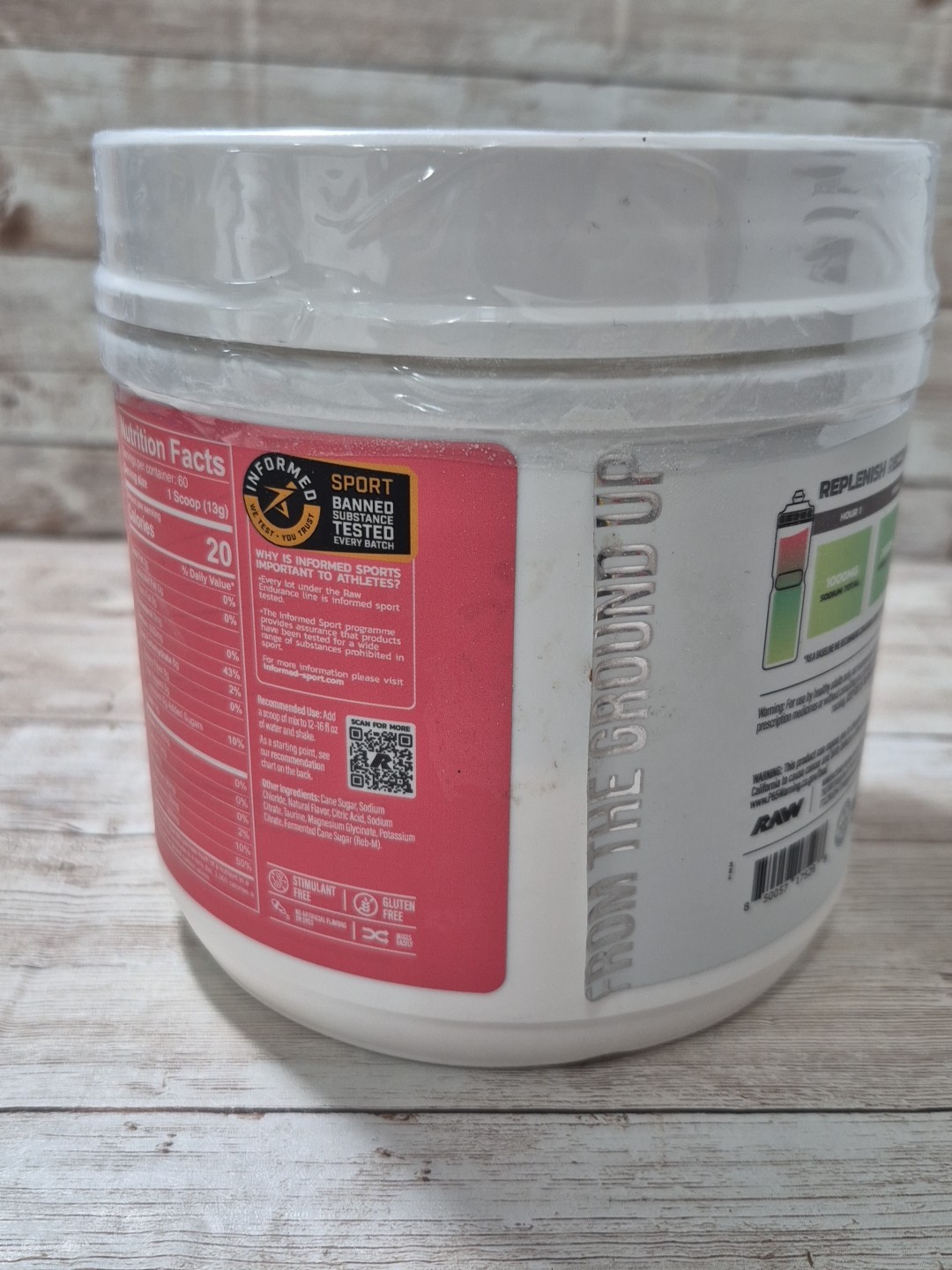 RAW Endurance Replenish Electrolyte Recovery Watermelon Mojito 60 Servings 07/26