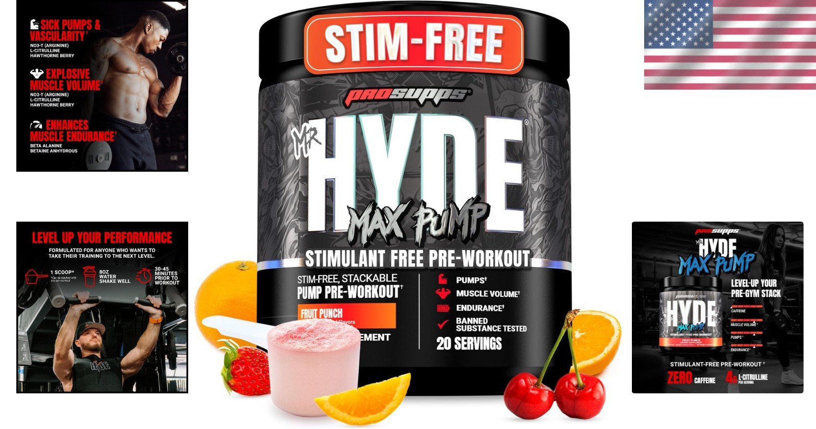 Maximize Performance with Mr. Hyde Max Pump – Stim-Free Pre-Workout, 20 Servings