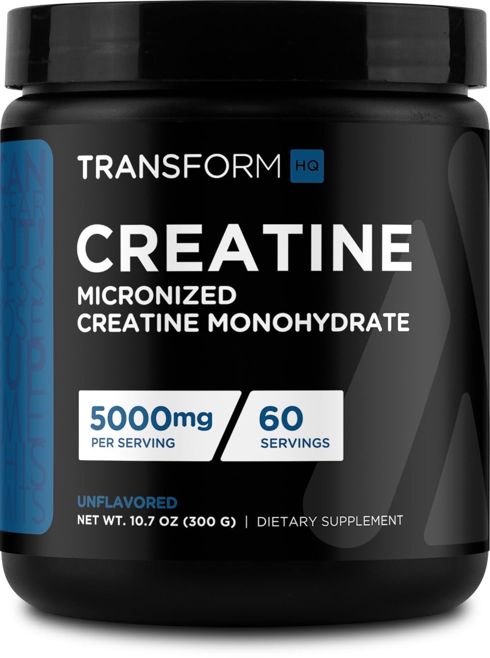 Creatine Monohydrate Powder (60 Servings) Unflavored – 5000mg Per Serving