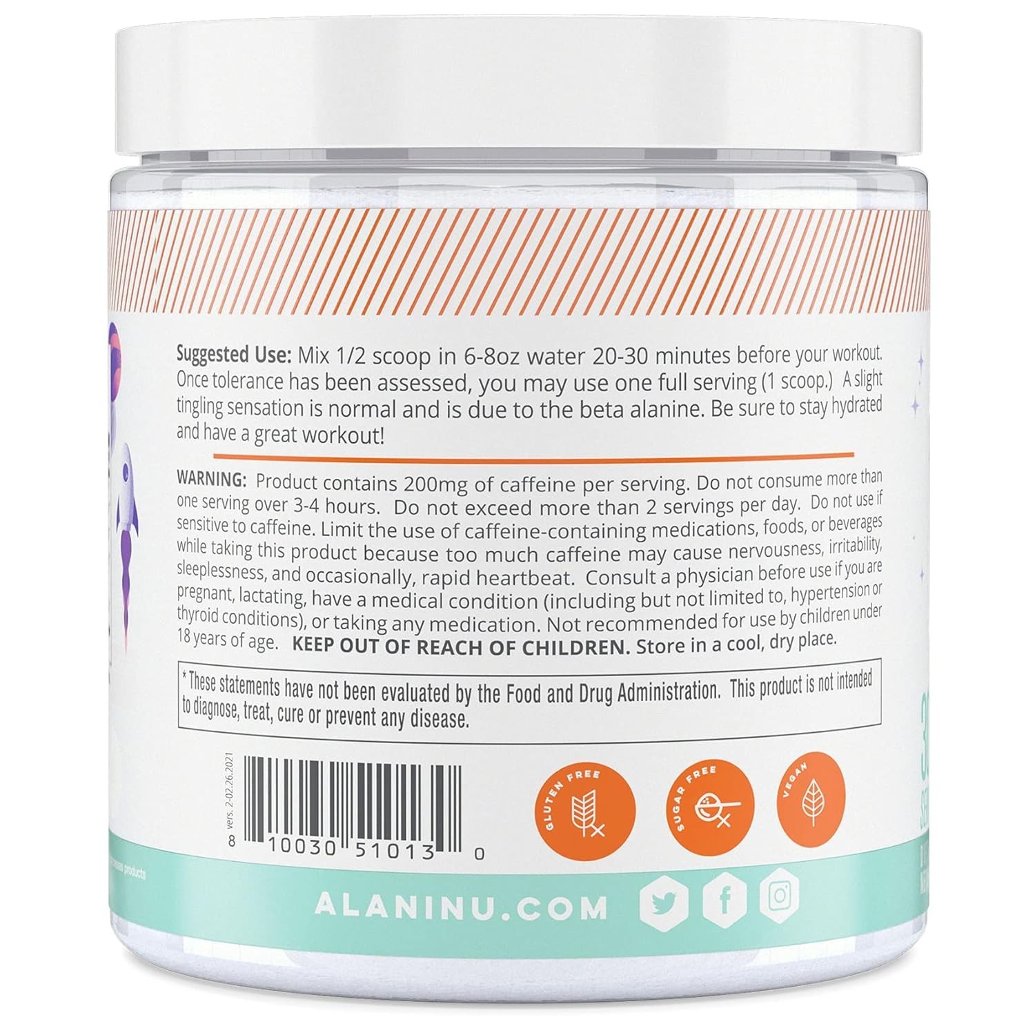 Sugar-Free Energy Boost Pre Workout with L-Theanine and Citrulline – 30 Servings