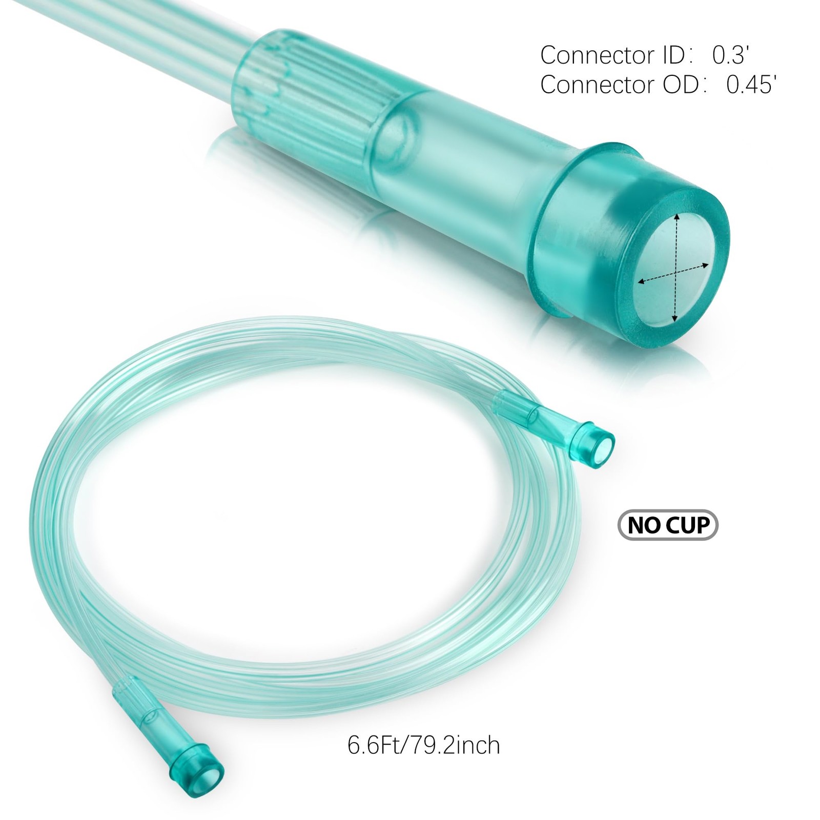 ANSNF 2 Pack Oxygen Mask for Face Adult with 6.6′ Tube & Size L-2pcs, Green