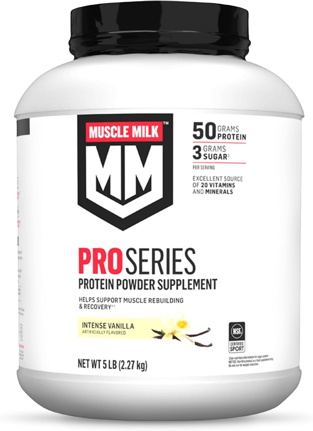 Muscle Milk Pro Intense Vanilla 5lb 50g Protein 28 Servings