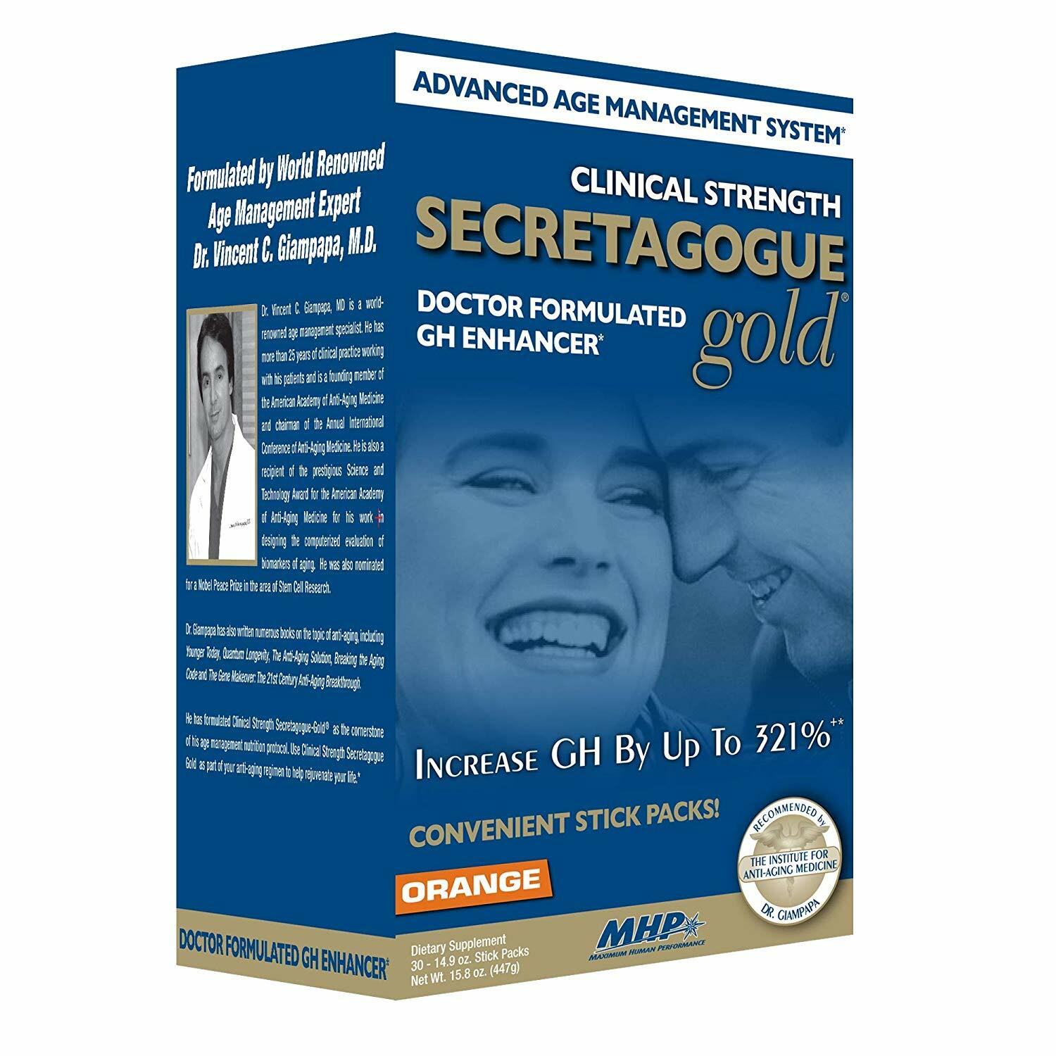 MHP Secretagogue Gold GH Enhancer Sleep Muscle Growth 30 Stick Packs – Orange